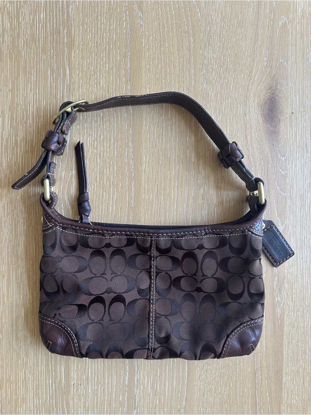 Coach Brown Signature Canvas Shoulder Bag